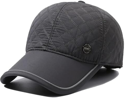 Sporty Winter Baseballcap mit Ohrenklappen Herren Ohrenschutz Wintercap Cap