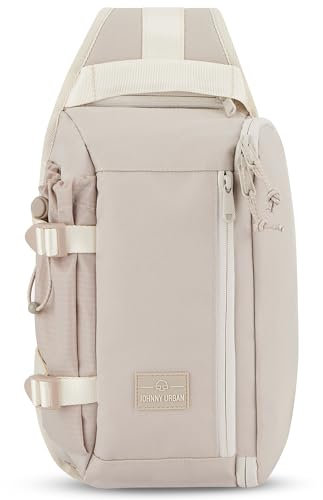 Johnny Urban Slingbag Damen Herren Beige - Charlie - Crossbody Schultertasche Travel Wandern Outdoor Reisen - Reißfestes & Langlebiges Material - Fach für Wasserflasche