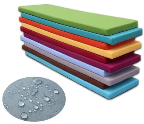 Benutzerdefinierte Größe, wasserdicht, Outdoor-Bankkissen, Sitzkissen, Gartenmöbel, bequem, abnehmbarer Bezug, wasserdicht, Gartenbankkissen, 5 cm dick