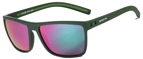 ZENOTTIC Sonnenbrille Herren Polarisiert Leichte TR90 Rahmen UV400 Schutz Quadrat Sonnenbrille