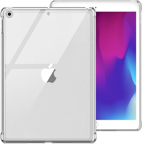 Transparente Hülle für iPad 9/8/7. Gen 10,2 Zoll 2021/2020/2019, transparente Hülle für iPad 10,2 Zoll, transparent, hochwertige, stoßfeste TPU-Schutzhülle (transparent)