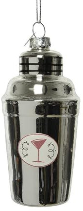 Christbaumschmuck Cocktailshaker Echt Glas Silber Shaker Weihnachtsbaumschmuck