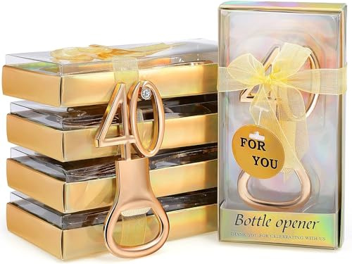 DADEA 36 apribottiglie dorati per feste di compleanno, bomboniere per il 40° anniversario per gli ospiti, apribottiglie, per feste di compleanno, regali e decorazioni (40, 36 pezzi)