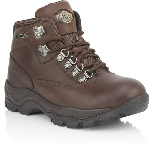 Northwest Territory kvinnors topp läder vattentät promenader vandring camping stövel med blandade strumpor, Vaxig brun, 41 EU