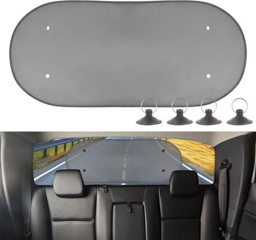 1PCS Universal Fit Rear Window Sunshades, Car Rear Window Sun Shade with Suction Cups, Double-Layer Car Screen Sun Shade, Removable Sunshades for Car Windows