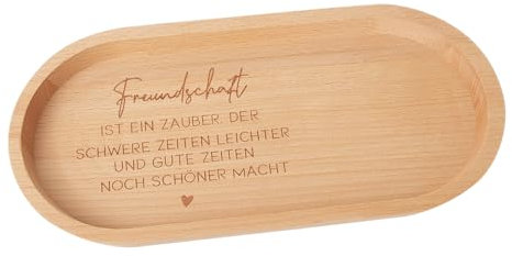 Beste Freundin persönliches Geschenk | Tablett mit Gravur Freundschaft | Geburtstag Weihnachten | Kleine Aufmerksamkeit | Holz Deko | Freundschaftsgeschenk