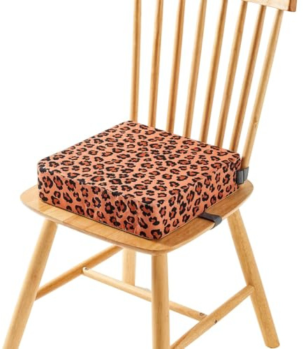 FANSU Enfant Réhausseur Coussin de Siège Chaise Haute avec Boucle de Sécurité, Eponge Confortable Coussins pour Repas Voyage de Bébé (Leopard)