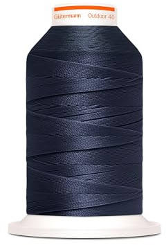 Gütermann Hilo de coser Outdoor 40, resistente a los rayos UV, longitud 400 m, azul, poliéster, algodón