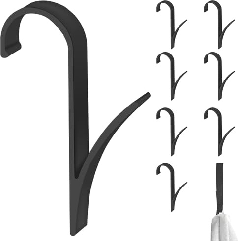 GYHWOFUL Lot de 8 crochets porte-serviettes pour radiateur - Aluminium aérospatial étanche et durable - Porte-serviettes - Crochet pour radiateur rond - Crochets multi-usages pour salle de bain