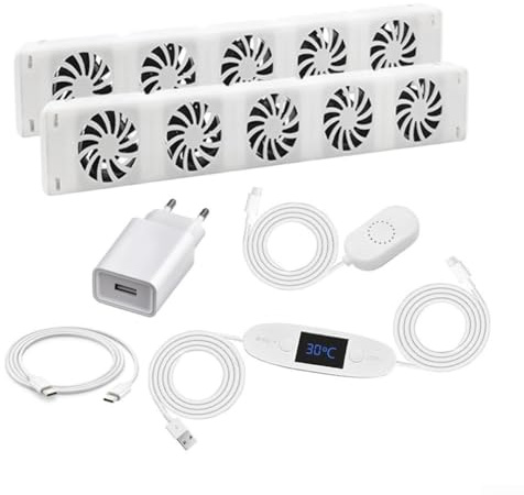 Heizkörper Ventilator, Intelligenter Heizkörper Ventilator mit 5 Verbesserten Lüfter, Heizverstärker für Unterheizungen und Heizkörper -zum Sparen von Energie und Heizkosten(MXRV-202)