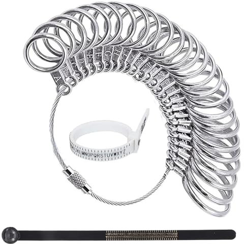 Ring Sizer UK Set, Ring Sizer Gauge UK A-Z Sizing Size Belt Gauge Measurement Finger Ring Measurement Tool UK Sizes for Women Men Jewellery Making for Women Men Jewellery Making