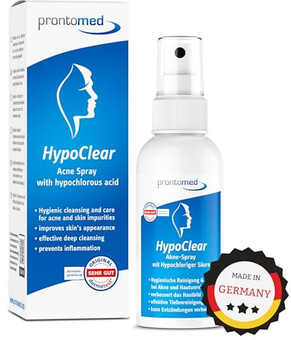 Prontomed HypoClear Akne-Spray 75ml – Effektive Hautpflege mit hypochloriger Säure/Hypochlorus Acid | bei Akne, Hautunreinheiten und Rötungen | Für klare, gesunde Haut – schonend und wirksam!
