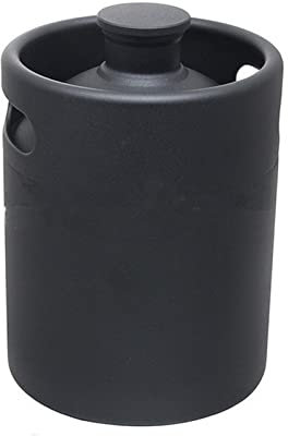 MNEVZX bierbrauset Mini Fass Bier Growler Tragbare Bierflasche Home Bierherstellung Weinbar Zubehör Werkzeug Heimbrau-Sets(2L Black)
