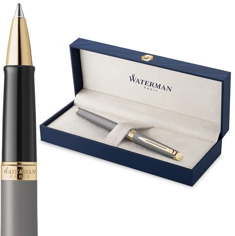 Waterman Hémisphère Tintenroller | The Understated Edit | Steingrau | feine Spitze | schwarze Tinte | Geschenkbox