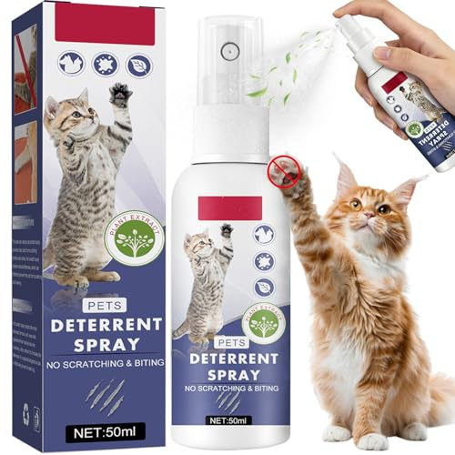 Tetra Cat Deterrent Spray for Furniture Protection,Natural Anti-Scratch Spray for Cats,Safe Indoor & Outdoor Deterrent Cat Spray,Cats Training Aid – Sofa & Carpet Protector,50ML