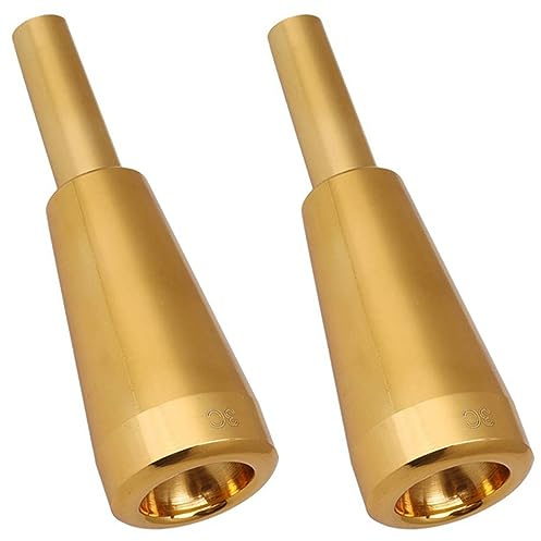 Ohewiiuk 2X 3C Trompeten Mundstück Gold Metall Trompete für Oder Conn und Trompete C Trompete