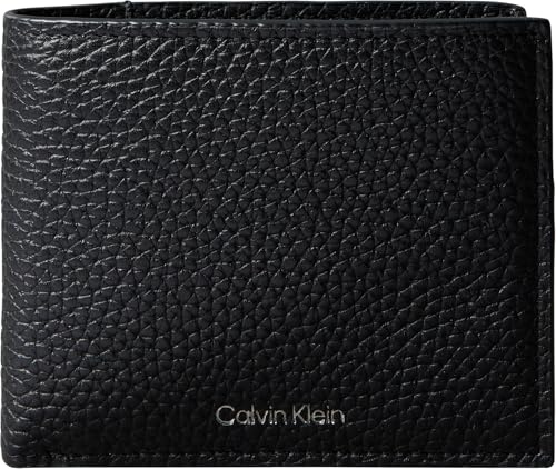Calvin Klein Herren Geldbeutel Foil Emboss Bill Fold aus Leder, Schwarz (Black), Einheitsgröße