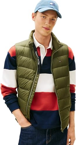 Tommy Jeans Tjm Lt Down Vest Ext Dm0dm20663 Chaleco, Verde (Verde Oscuro), XL Hombre, Verde (Verde Oscuro), XL