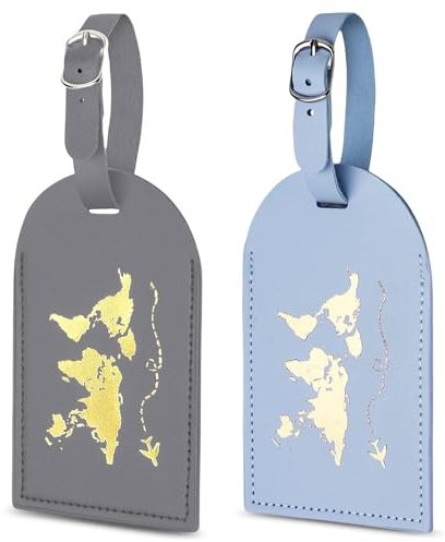 Flintronic 2PCS Etiquetas de Equipaje, Etiquetas para Maletas de Viaje, Etiquetas de Identificación de Maleta, Etiquetas de Maletas de Equipaje, para Evitar la Pérdida de Bolsas y Maletas
