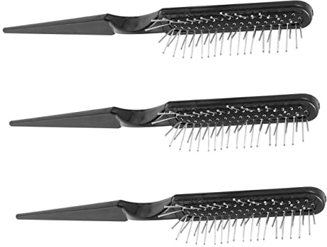SAFIGLE 3pezzi Spazzola Per Cotonare in Pettine Districante Setole Metalliche Per Cura Di Parrucche e Capelli Lisci Per Sezionare e Colorare i Capelli