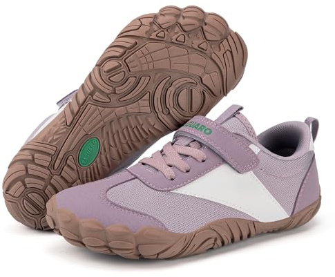SAGUARO Zapatillas Barefoot Niños Niña Calzado Descalzos Suaves Ligeras Sneakers Minimalista Transpirables y Antideslizantes, Morado, 34 EU
