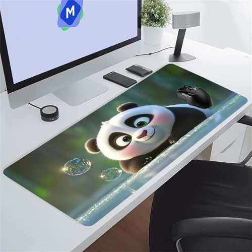 Mauspad XXL Anime Panda Mousepad Gaming Mauspads Groß 600x300x2 mm Rutschfester Schreibtischunterlage Spezielle Oberfläche Verbessert Präzision und Geschwindigkeit