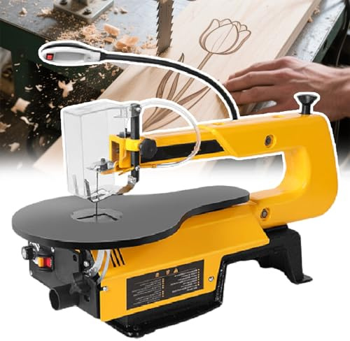 Sierra De Marquetería Eléctrica Multifunción | Sierra Calar 40 Cm, con 10 Hojas Sierra, Altura Corte Ajustable 0 A 50 Mm | 550-1650 RPM - para Pulir, Tallar Y Taladrar PremiumModel