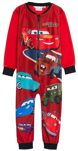 Disney Cars Grenouillère en polaire tout en un pour enfants Garçons Pyjamas Lightning McQueen Mater Combinaison de nuit Pjs, multicolore, 5-6 Years