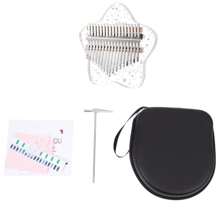 Abaodam Acryl Transparentes Kalimba Daumenklavier 17 Tasten Kleiner Daumenklavier mit Gebogener Form für Kinder und Anfänger Leichtes Fingerklavier zum Musizieren und Entspannen