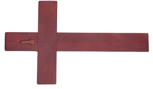 SMASOLO Croce da Parete in Legno con Finitura Liscia Crocefisso Religioso Decorativo per Casa e Chiesa Resistente e Facile da Appendere per Decorazioni Sacre e Centrotavola