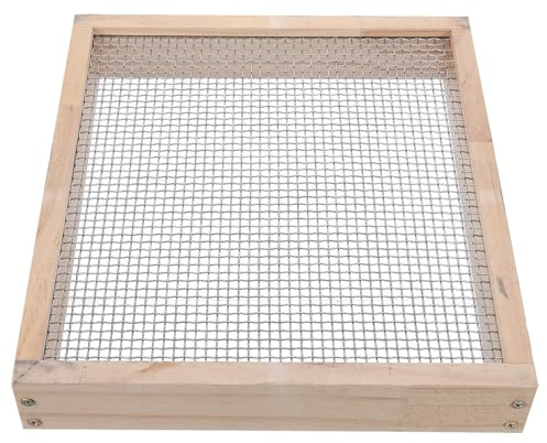 UKCOCO Tamis à Terre en Bois avec Maille Métallique 5x5 Mm Tamis à Compost et Sol pour Jardinage et Sable Manuel Polyvalent pour Terreau de Plantes en Pot Compost et Bonsaï Usage