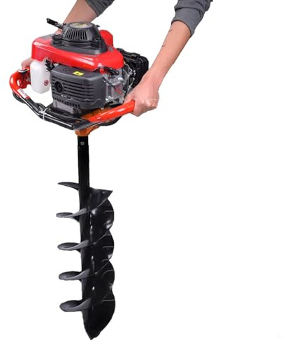 Motoculteur Thermique, Tarière Thermique 4 Temps, 999cc 8.5 CV, Design Portable, Performance Élevée, pour Perçage et Creusage, Plantation, Installation de Poteaux et Travaux de Jardinage 6cm