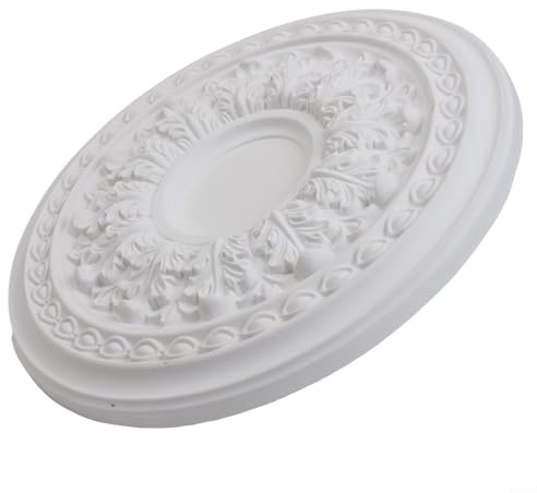 Pannello circolare per lampada in poliuretano per apparecchi di illuminazione a soffitto rotondi per aiutare a raggiungere proporzioni equilibrate e dettagli spaziali raffinati (35 cm senza fori)