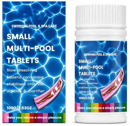 Pastiglie a Rilascio Lento per Piscine e Vasche Idromassaggio, Compresse da 4.7 cm per Acqua Cristallina, Trattamento Duraturo, 100g