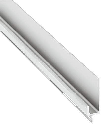 GedoTec Schubladengriff mit Steg Möbelgriff Aluminium Griffleiste silber matt - RAJA | Kantengriff für grifflose Küchen-Fronten | Länge 2500 mm | 1 Stück - Schrankgriff für Möbel-Türen & Schränke