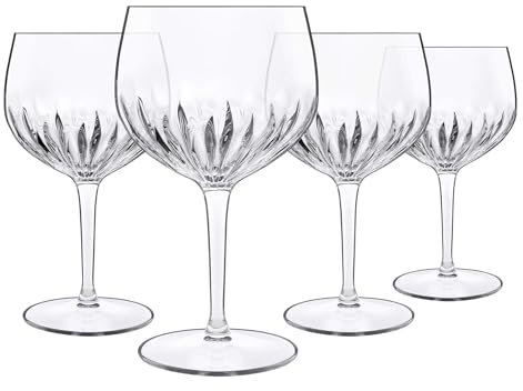 Luigi Bormioli Gin Glasses Set of 4 - Gin Glass Gift Set with 4 x 800ml Balloon Glasses & Gift Box, Ultra Clear Crystal & Durable Dishwasher Safe Glassware with Reinforced Stems, Made In Italy
