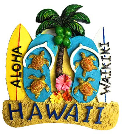 Aimant de réfrigérateur souvenir 3D Hawaï, autocollant de voyage, décoration de maison et de cuisine