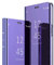 COTDINFOR LG V30 Hülle Spiegel Ledertasche Handyhülle Clear Cool Männer Mädchen Flip Ständer Etui Case Slim Schutzhüllen für LG V30 Mirror PU Purple MX.