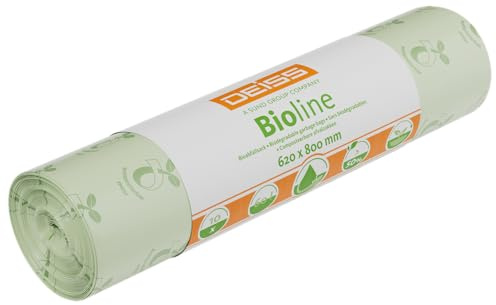 DEISS Bioline Organic Bin Liners, 60 L, Compostable, 10 bags.