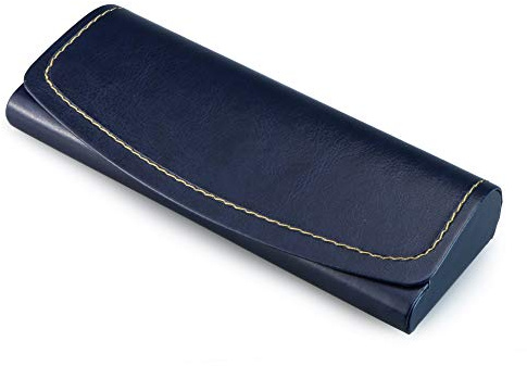 LifeArt Brillenetui, Hartschale, tragbare Sonnenbrillenetui, modische PU-Leder-Brillenhülle, leicht, F_637-2_blau, Medium
