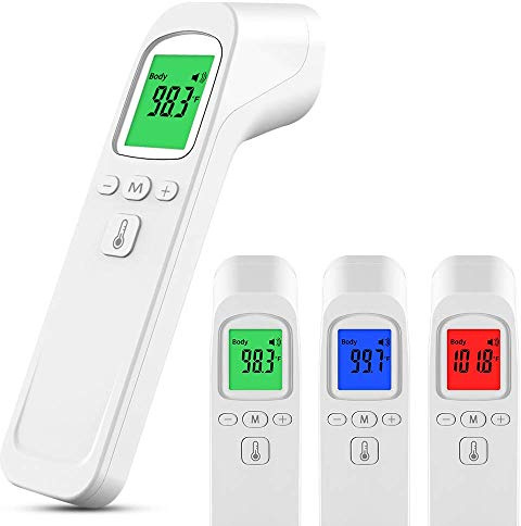 YKS Forehead Thermometer Non-Contact Infrared Digital Thermometer, FDA,CE, FCC, RoHS Certification.Ear Thermometer with Fever Alarm for Baby and Adults FTW01