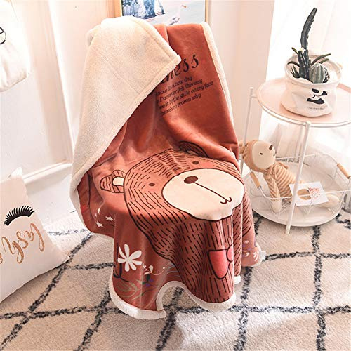 Fansu Doppio Coperta Flanella per Lettino Grande Morbide Bimbo Copertine Letto Caldo Coperte Neonato Asilo per Bambini Ragazzi Ragazze (100x140cm,orso bruno)