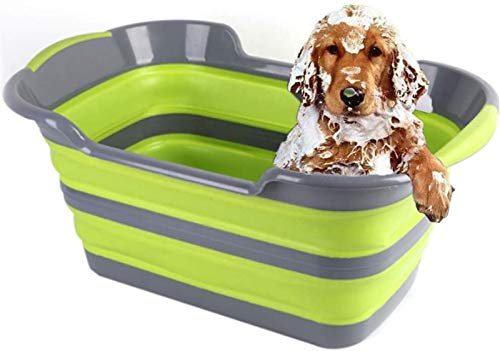 DHGTEP Vasca da Bagno Portatile Gatto del Cane Pieghevole, Piscina Plastica del Cane Bagno Cane per Il Gatto dei Cani Ed i Bambini Che Lavano la Toeletta (Color : Green)