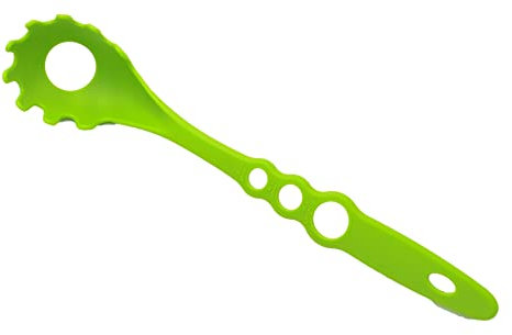 Nylon Pasta Fork,3-Holes Spaghetti Measurer,Heat Resistant,for Colander Food Strainer Drain Water Shovel Spaghetti Strainer Spaghetti Noodle Measure Portion Control （Grass Green）