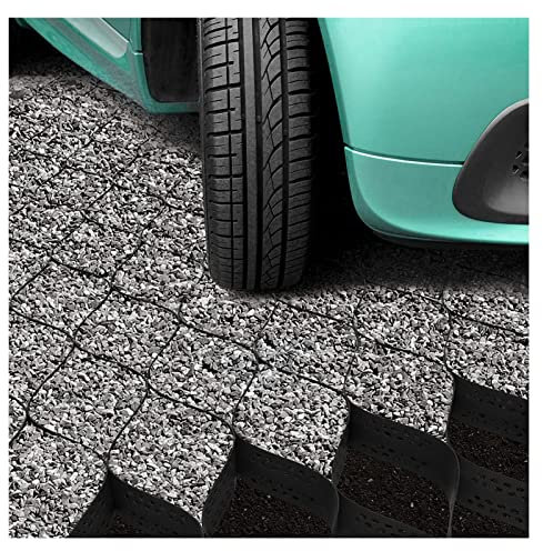 SRNS Kiesgitter Kiesmatten Bodenwabe Auffahrt Boden-Geo-Gitter, 2 Dickes Polyethylen Geocell-Gitter, Wabenförmiges Bodenstabilisierungsgitter für Wohnmobile, Kleinlaster und Wohnmobile