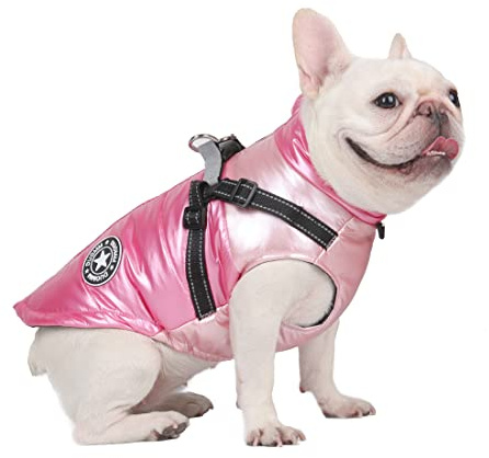 DoggieKit Hundemantel Winter Warm Gepolstert Puffer Pet KostümHund Kleidung Winterweste Hundejacke Wintermäntel wasserdichte Warme Jacke Sweater für Kleine Mittelgroße Große Hunde (L, Rosa)