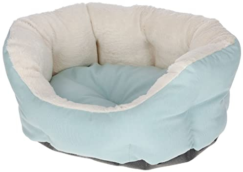 Kerbl Pet Welpenbett mit Wendekissen | Türkis, 45 × 40 × 20 cm, Baumwolle und Polyester, mit Wendekissen und rutschhemmendem Boden