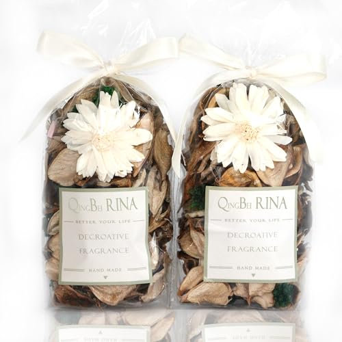 Qingbei Rina Holiday Pot pourri Bags,Vanilla Scented Pot pourri Bowl Filler,Winter Dried Flower,Home Fragrance Sachet, White Party Vase Decor-Mini