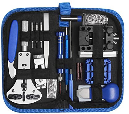 H.May Uhrmacherwerkzeug Set, 185 TLG Uhr Reparatur Uhrmacherwerkzeug Uhr Werkzeug Tasche Watch Tools in Nylontasche für Die Meisten Uhrens