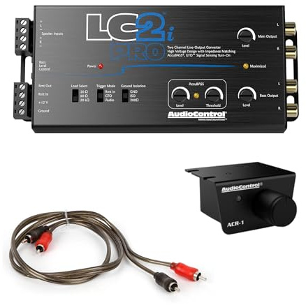 AccuBASS 2-Ch Line Out Converter Kit - LC2iPro Processor and 17ft Oxygen Free RCA Cable